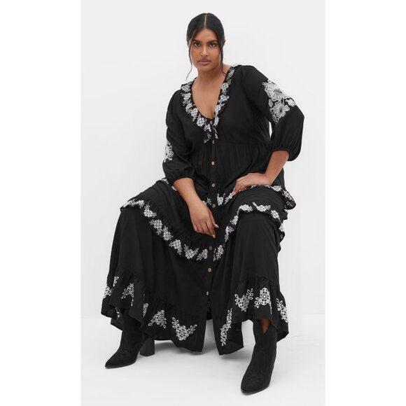 City Chic Women’s Plus Size Boheme Maxi Dress | Black | Size US 14 | NWT - Picture 7 of 7